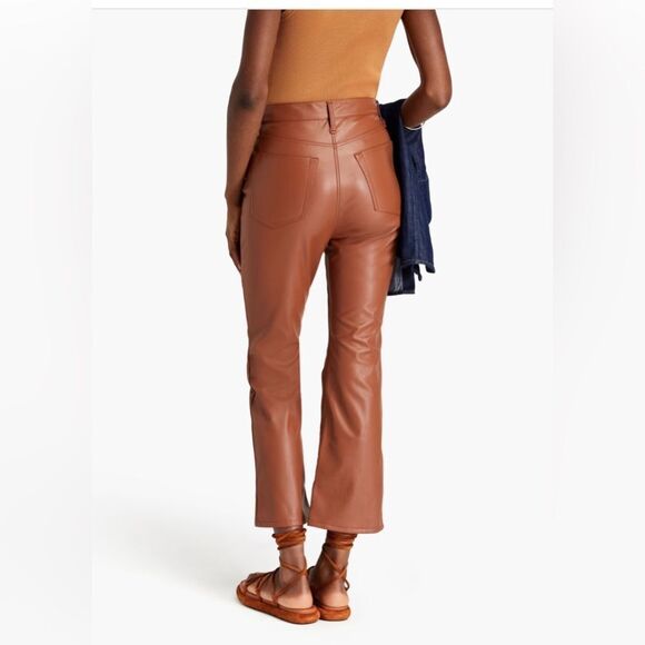 Rag & Bone Casey Cropped Faux Leather Bootcut Trousers NWT - Picture 5 of 13